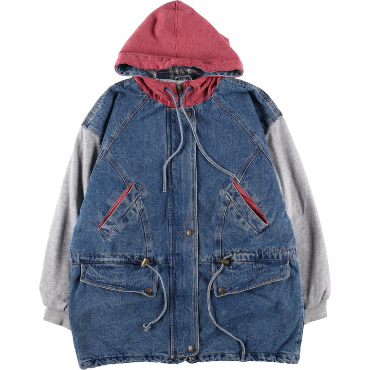 NEW YORK GIRL Sweatshirt Denim Hoodie Women's L /eaa415404