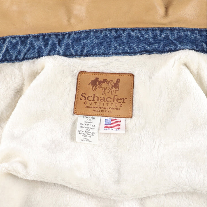 SCHAEFER denim jacket made in USA women's L /eaa415406