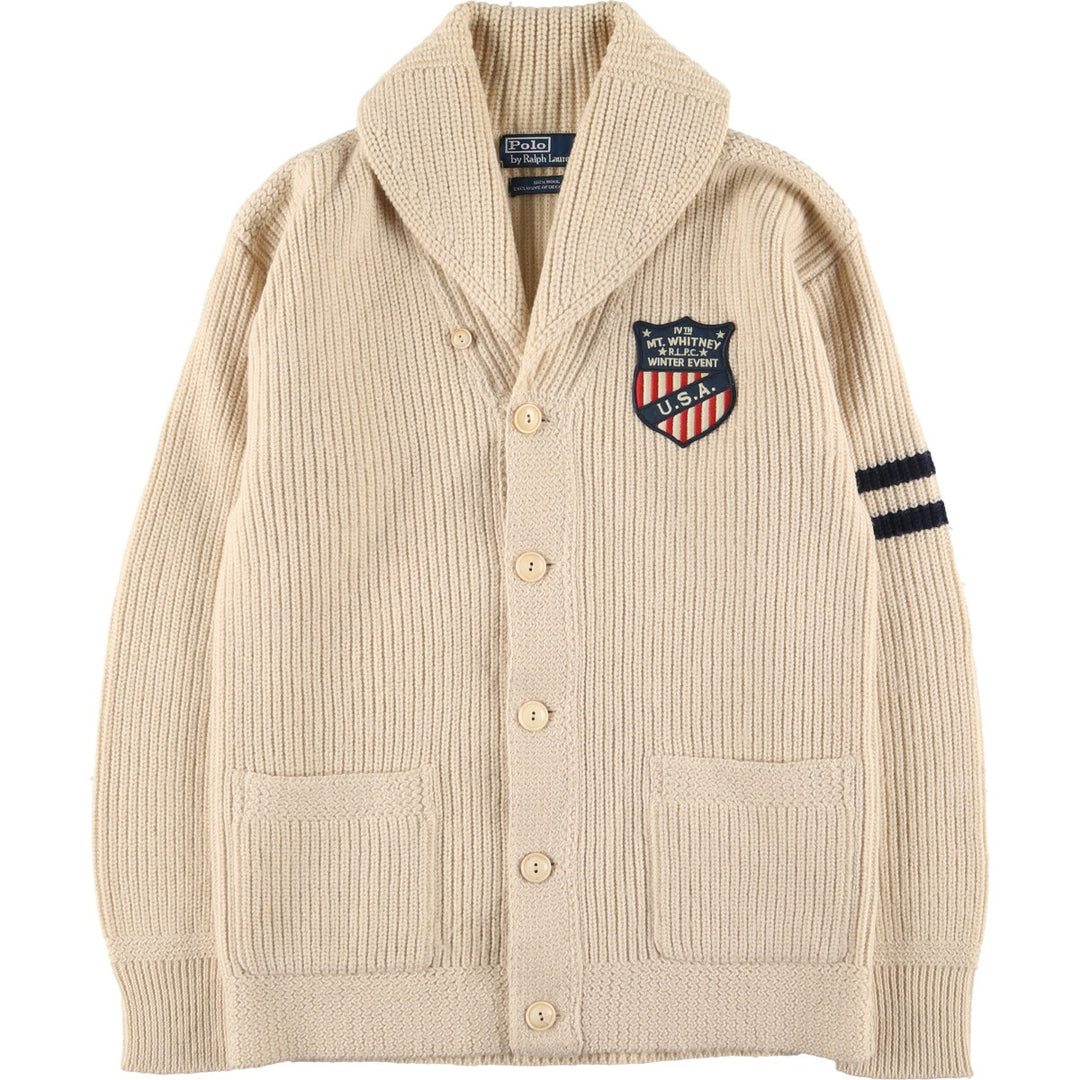 Ralph Lauren POLO by Ralph Lauren ribbed shawl collar wool knit cardigan, men's S /eaa415697