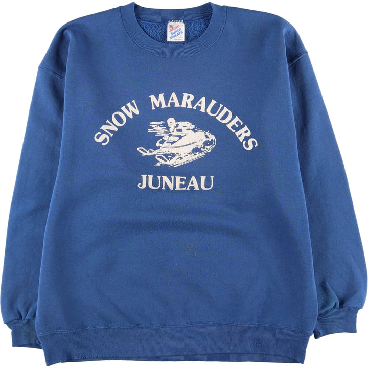 90'S Jerzees Printed Sweatshirt Trainer Made in USA Women's L Vintage /eaa415786