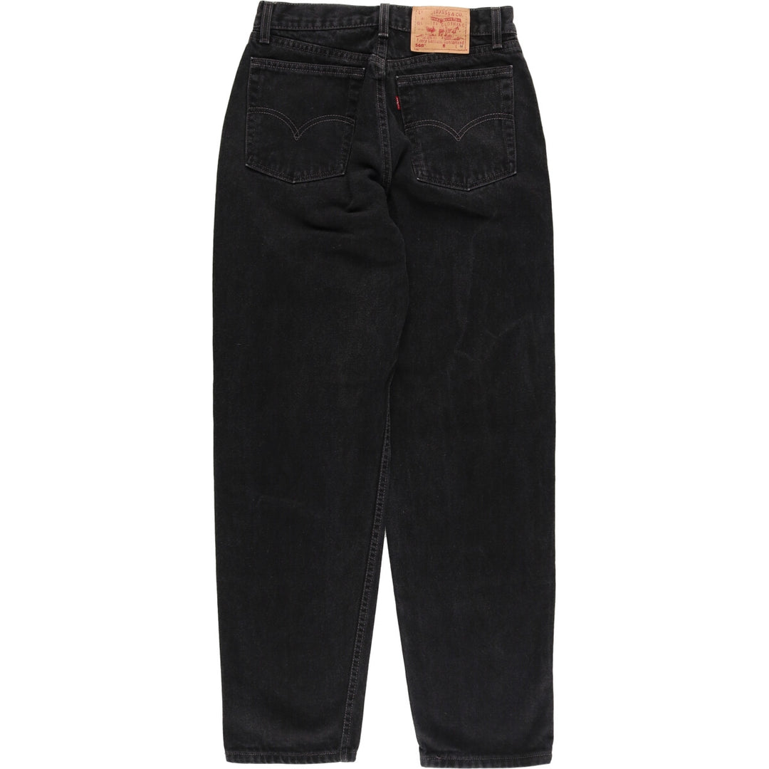 00'S Levi's 560 LOOSE FIT STRAIGHT LEG Black Denim Tapered Denim Pants Made in USA Women's L (w27) /eaa416002