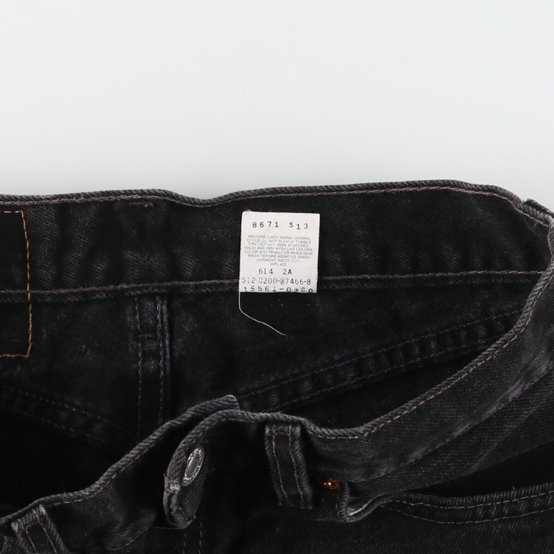 00'S Levi's 560 LOOSE FIT STRAIGHT LEG Black Denim Tapered Denim Pants Made in USA Women's L (w27) /eaa416002