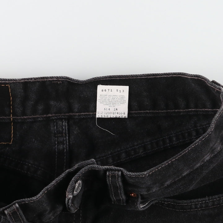 00'S Levi's 560 LOOSE FIT STRAIGHT LEG Black Denim Tapered Denim Pants Made in USA Women's L (w27) /eaa416002