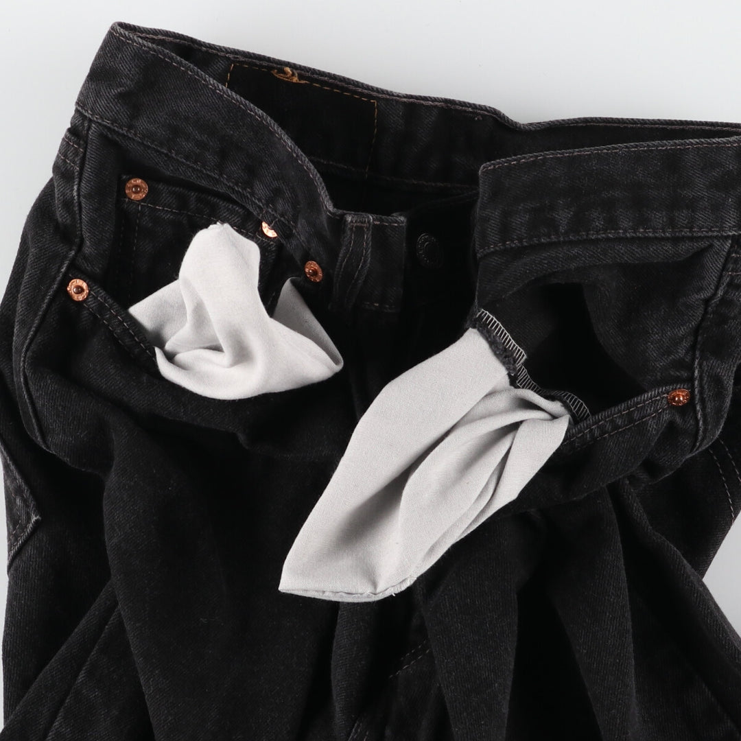 00'S Levi's 560 LOOSE FIT STRAIGHT LEG Black Denim Tapered Denim Pants Made in USA Women's L (w27) /eaa416002