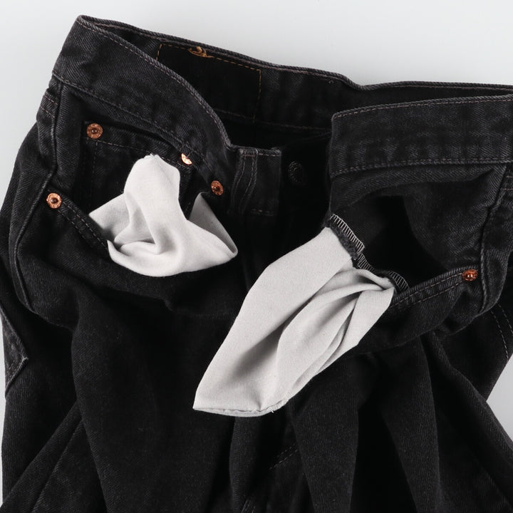 00'S Levi's 560 LOOSE FIT STRAIGHT LEG Black Denim Tapered Denim Pants Made in USA Women's L (w27) /eaa416002