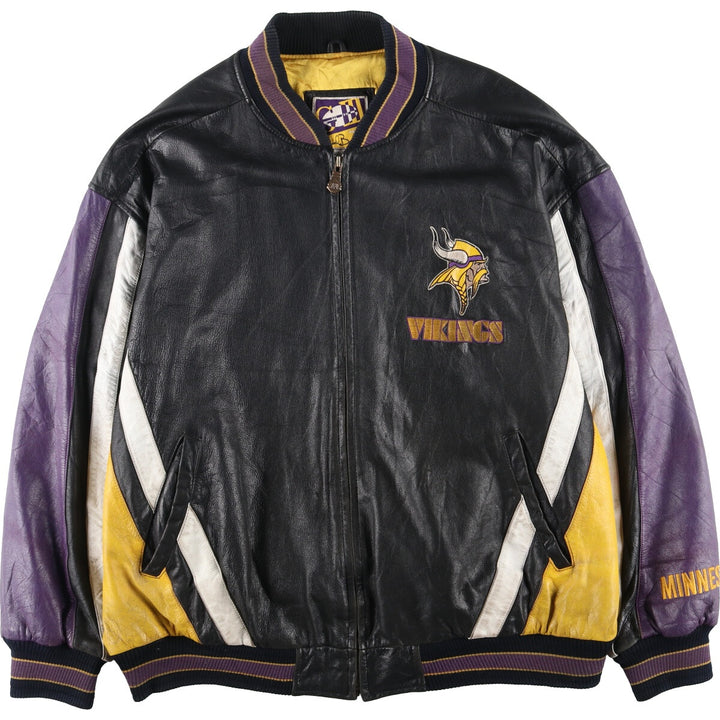 Carl Banks G III NFL MINNESOTA VIKINGS Minnesota Vikings back embroidery leather blouson type men's XXL /eaa416127