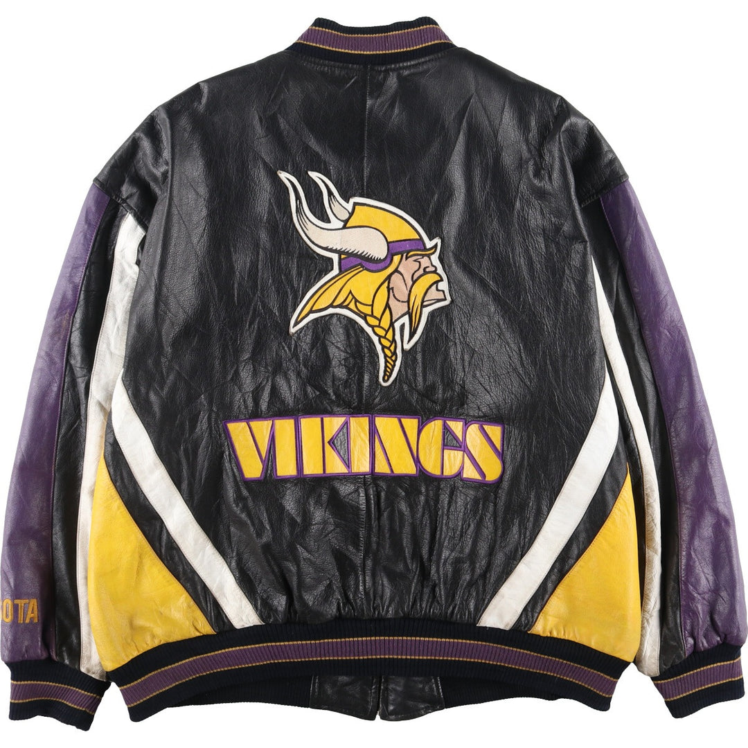 Carl Banks G III NFL MINNESOTA VIKINGS Minnesota Vikings back embroidery leather blouson type men's XXL /eaa416127