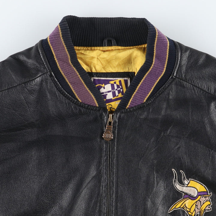 Carl Banks G III NFL MINNESOTA VIKINGS Minnesota Vikings back embroidery leather blouson type men's XXL /eaa416127