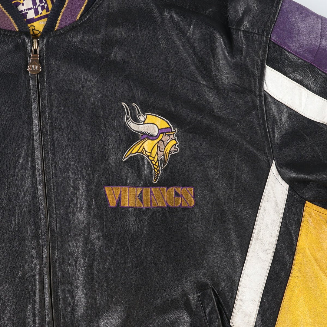 Carl Banks G III NFL MINNESOTA VIKINGS Minnesota Vikings back embroidery leather blouson type men's XXL /eaa416127