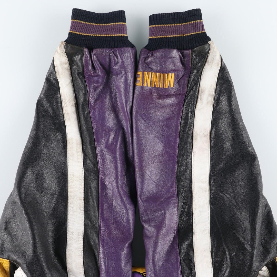 Carl Banks G III NFL MINNESOTA VIKINGS Minnesota Vikings back embroidery leather blouson type men's XXL /eaa416127