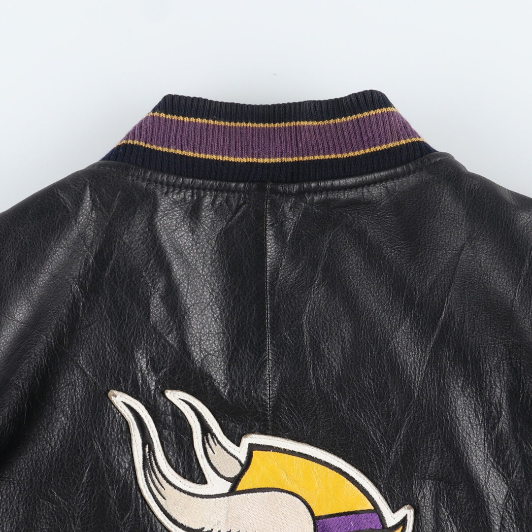 Carl Banks G III NFL MINNESOTA VIKINGS Minnesota Vikings back embroidery leather blouson type men's XXL /eaa416127