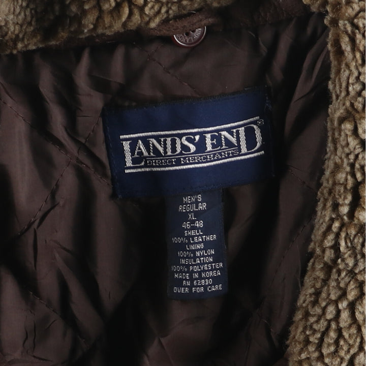 90'S LANDS' END Leather Blouson Type Men's XL Vintage /eaa416131