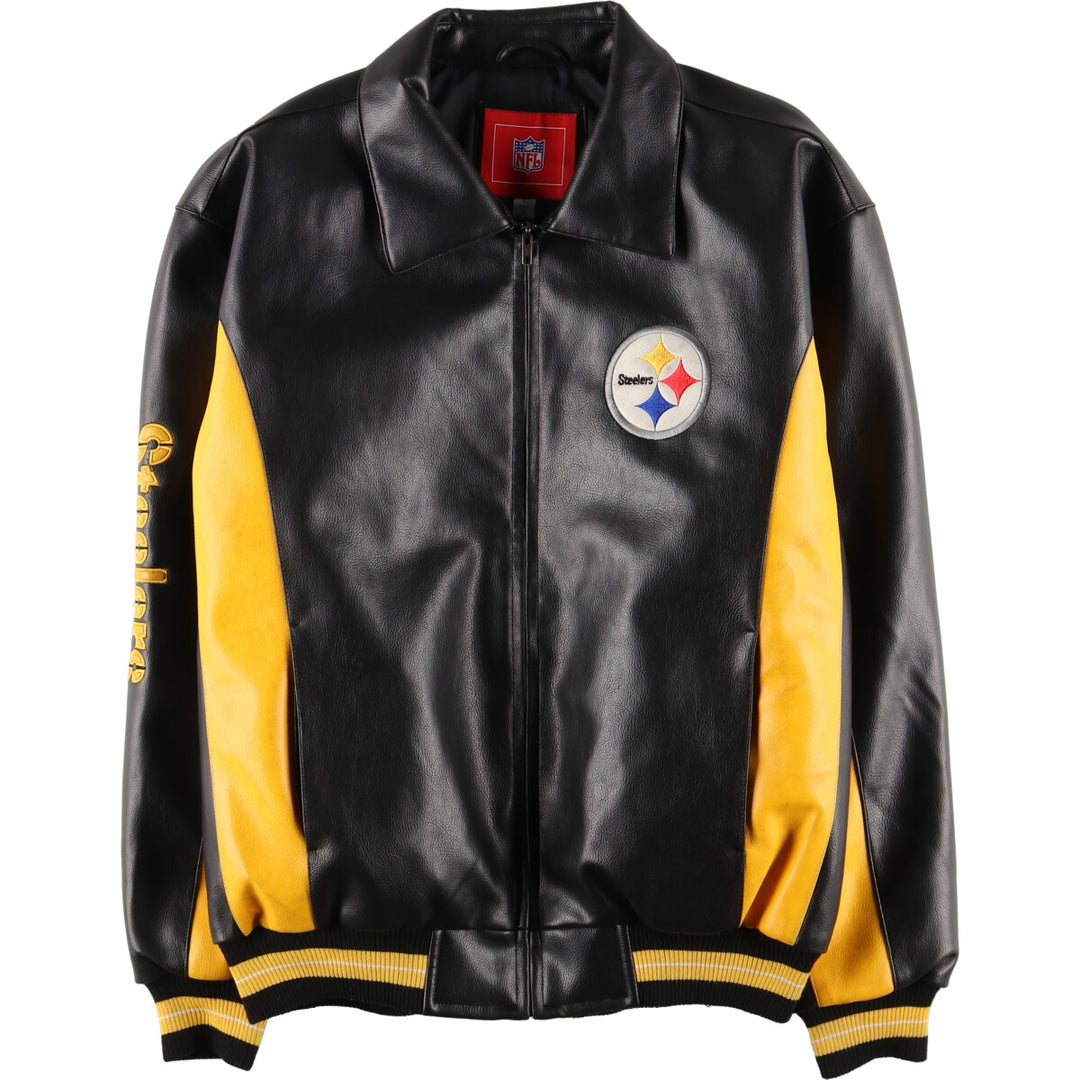 NFL PITTSBURGH STEELERS Pittsburgh Steelers Back Logo Faux Leather Blouson Type Men's L /eaa416171