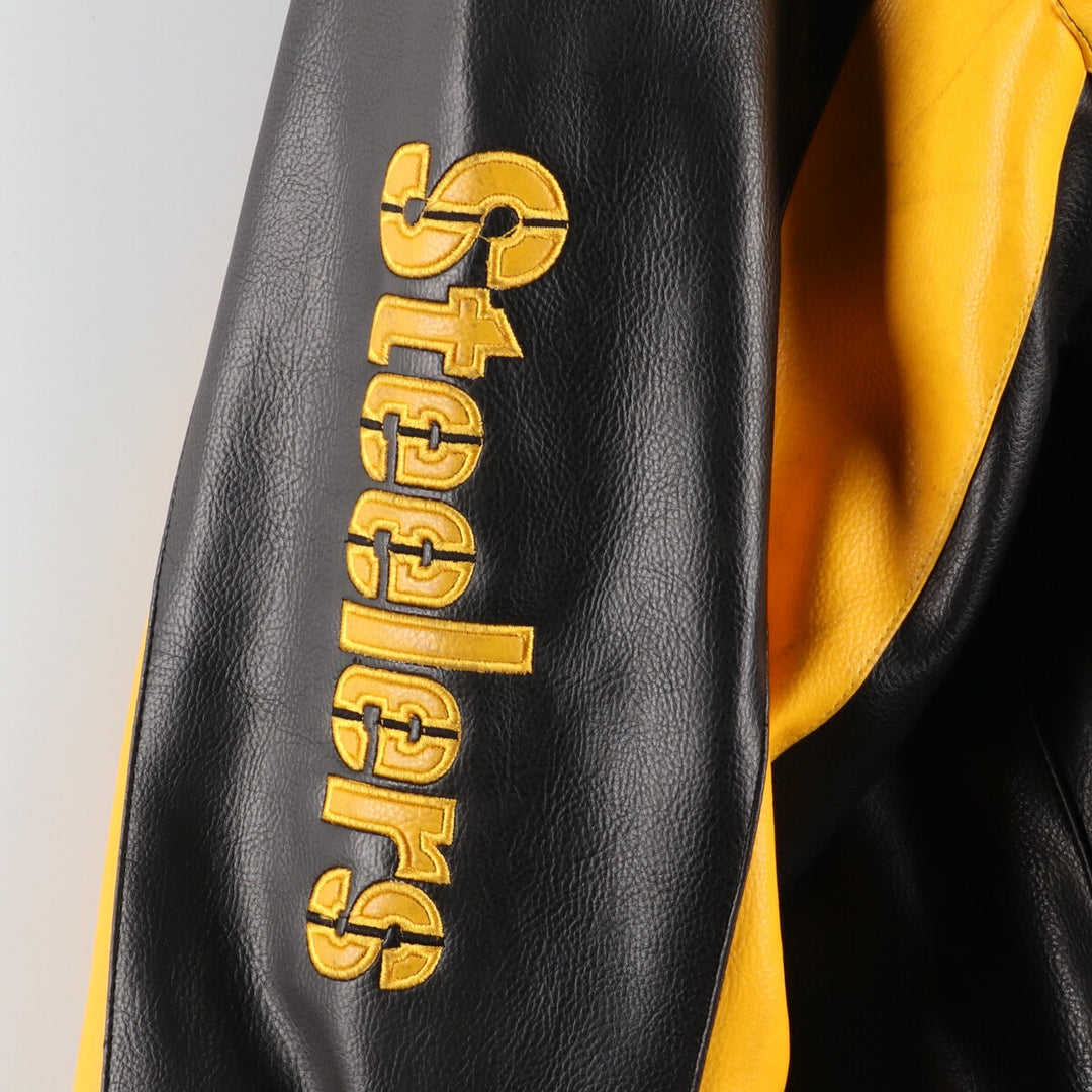 NFL PITTSBURGH STEELERS Pittsburgh Steelers Back Logo Faux Leather Blouson Type Men's L /eaa416171