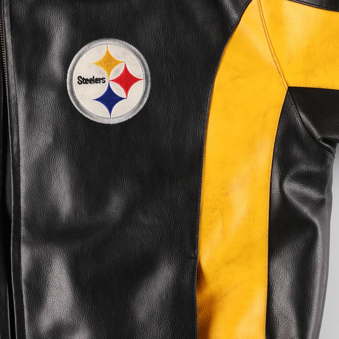 NFL PITTSBURGH STEELERS Pittsburgh Steelers Back Logo Faux Leather Blouson Type Men's L /eaa416171