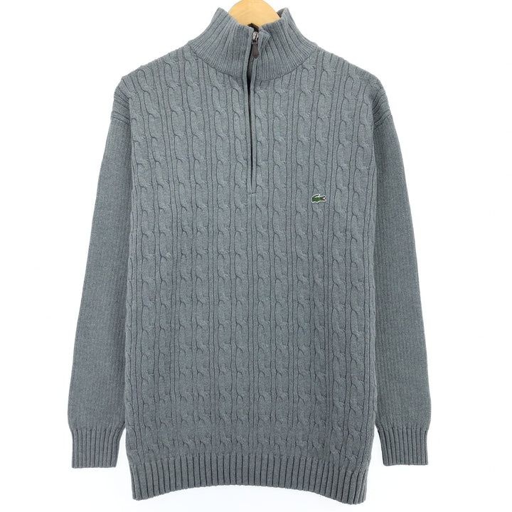 Lacoste LACOSTE Cable Knit Cotton Half Zip Sweater Men's L /eaa416210