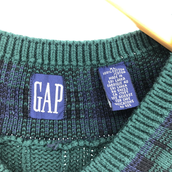 90'S GAP Old Gap Cable Knit V-Neck Cotton Knit Vest Men's XL /eaa416230