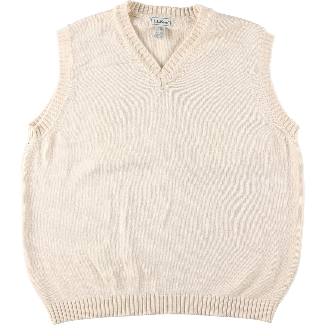 90'S LLBean V-neck cotton knit vest made in Scotland, men's L, vintage /eaa416242