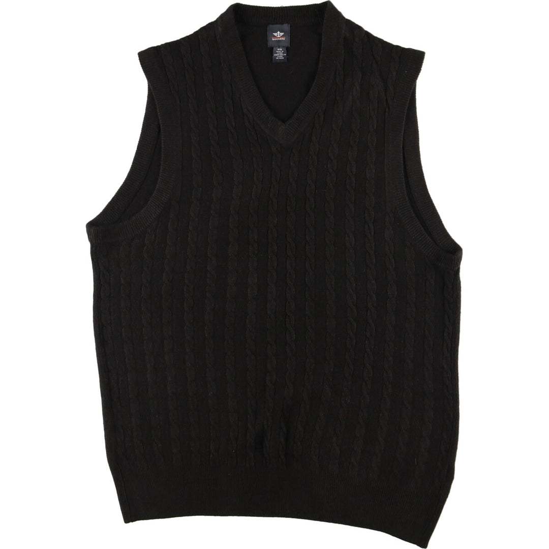 DOCKERS Cable Knit V-Neck Acrylic Knit Vest Men's M /eaa416244