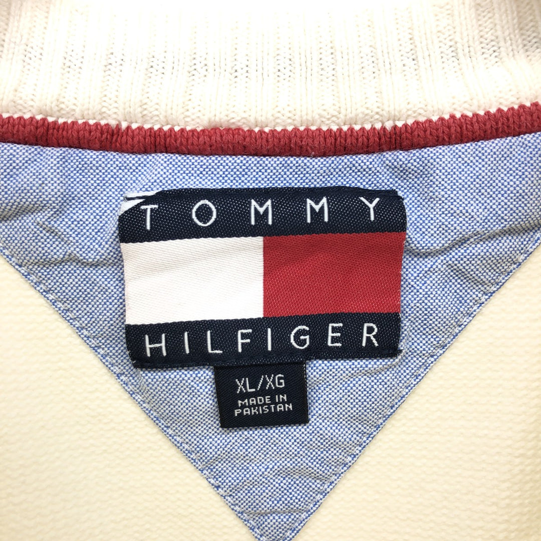 90'S Tommy Hilfiger V-neck cotton knit vest XL/XG /eaa416252