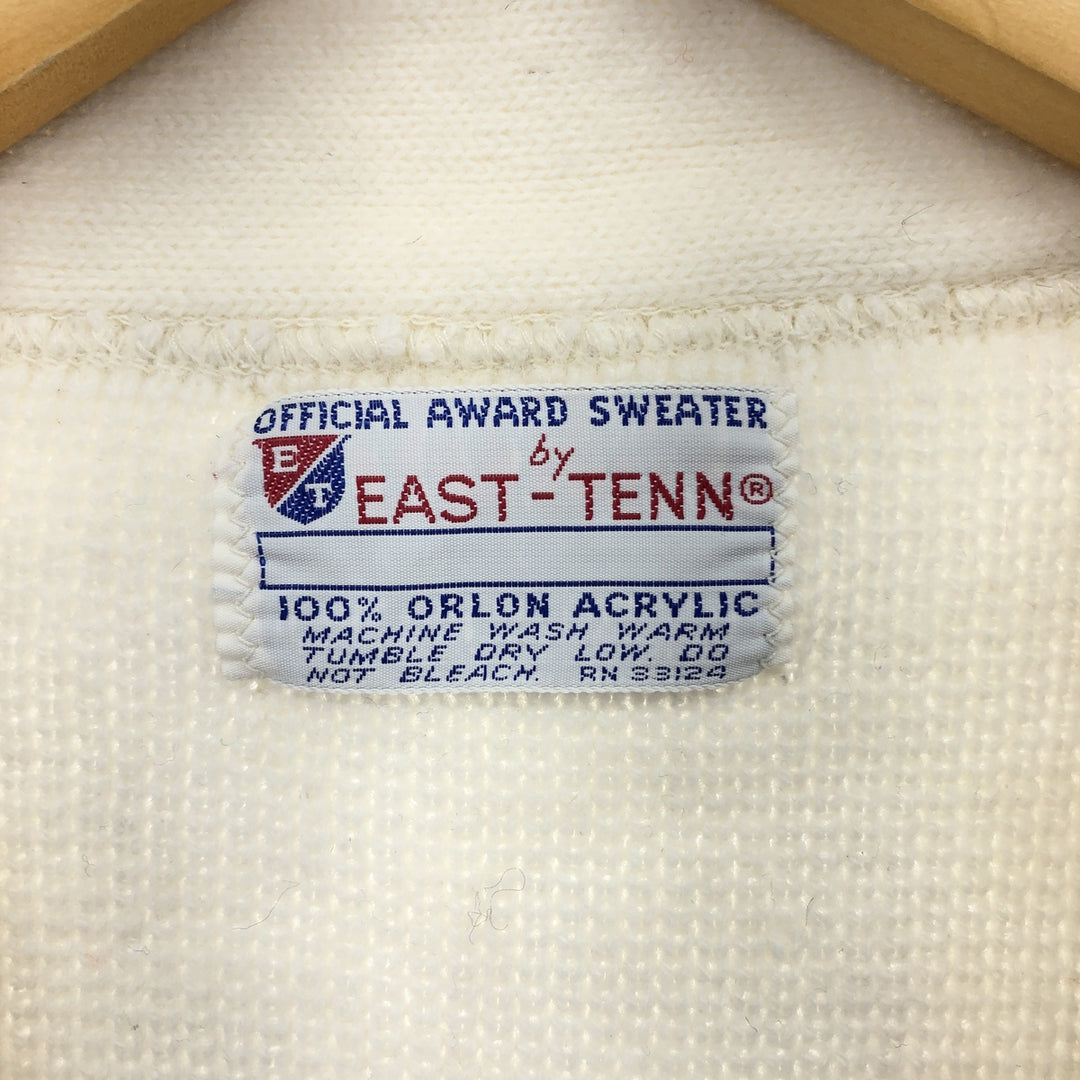 70'S EAST TENN Acrylic Lettered Knit Cardigan Men's M Vintage /eaa416389