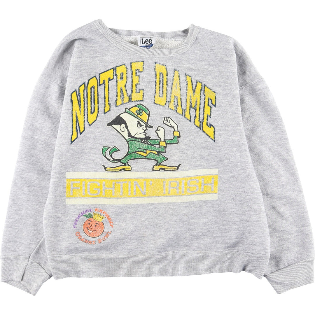 80'S Lee Notre Dame University College Character Sweatshirt Trainer Made in USA Women's L /eaa416456