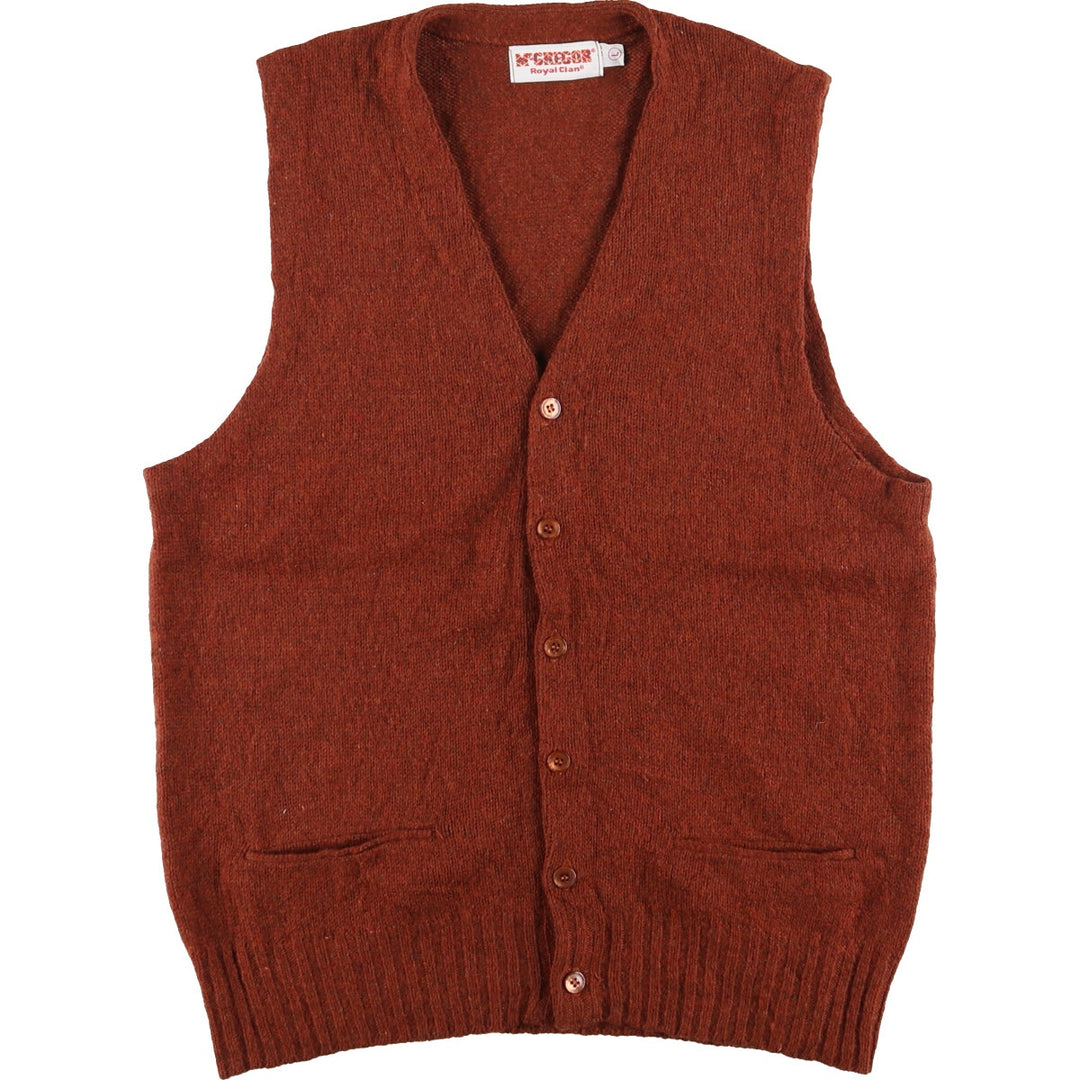 McGREGOR Open-front wool knit vest, men's L /eaa416516