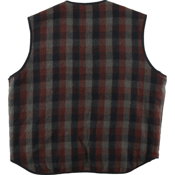 WOOLRICH Check Pattern Wool Boa Vest Men's L /eaa416520