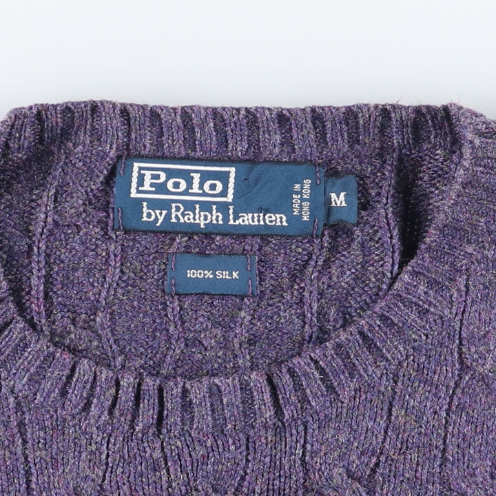 Ralph Lauren POLO by Ralph Lauren Cable Knit Silk Knit Sweater Men's M /eaa416529