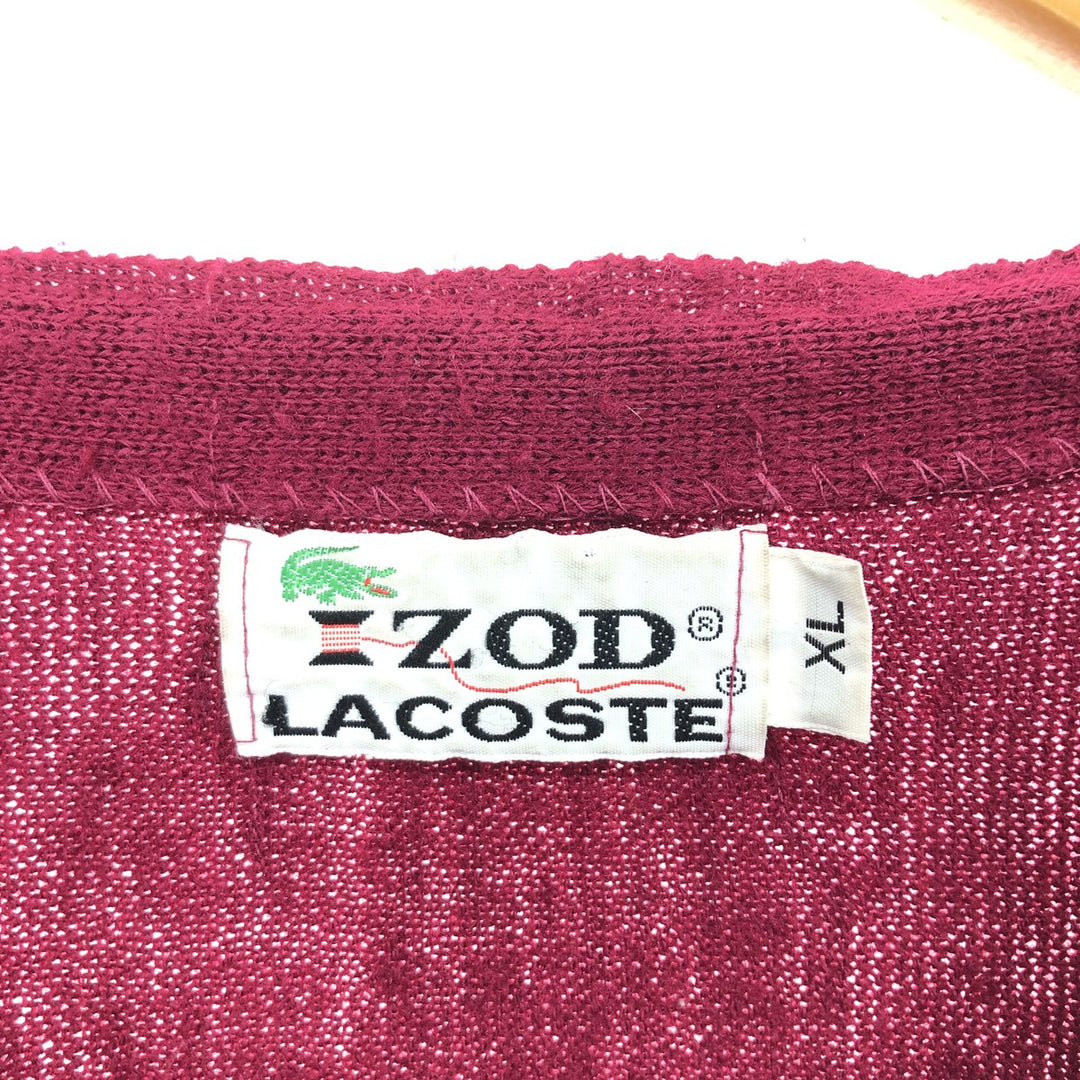 70'S Lacoste IZOD Acrylic Knit Cardigan Men's XL Vintage /eaa416548