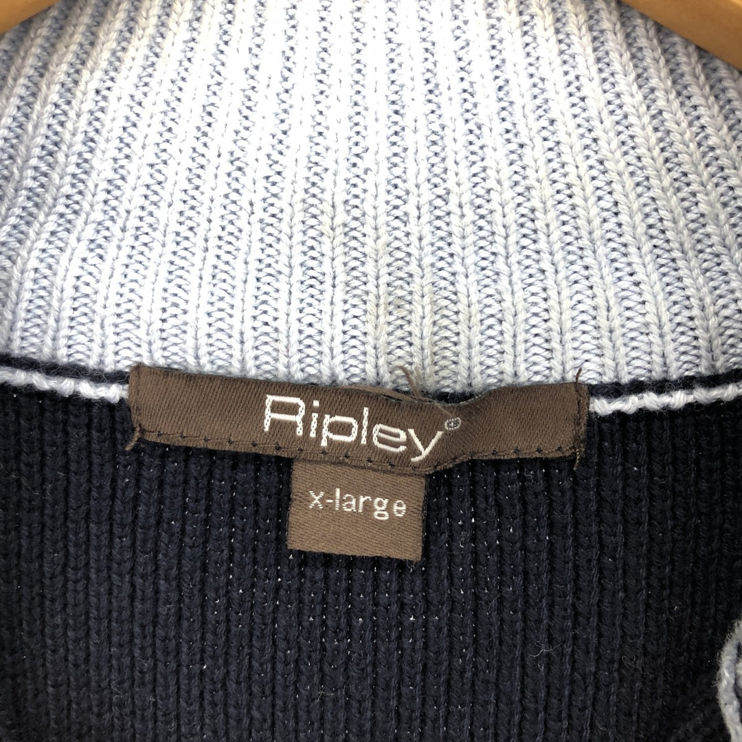 Ripley Cotton Knit Half Zip Sweater Men's XL /eaa416557