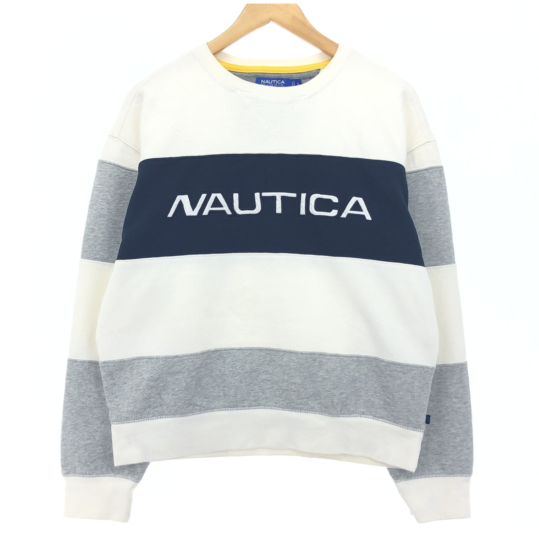 NAUTICA BLUE SAIL Border Pattern Logo Sweatshirt Trainer Men's S /eaa416772