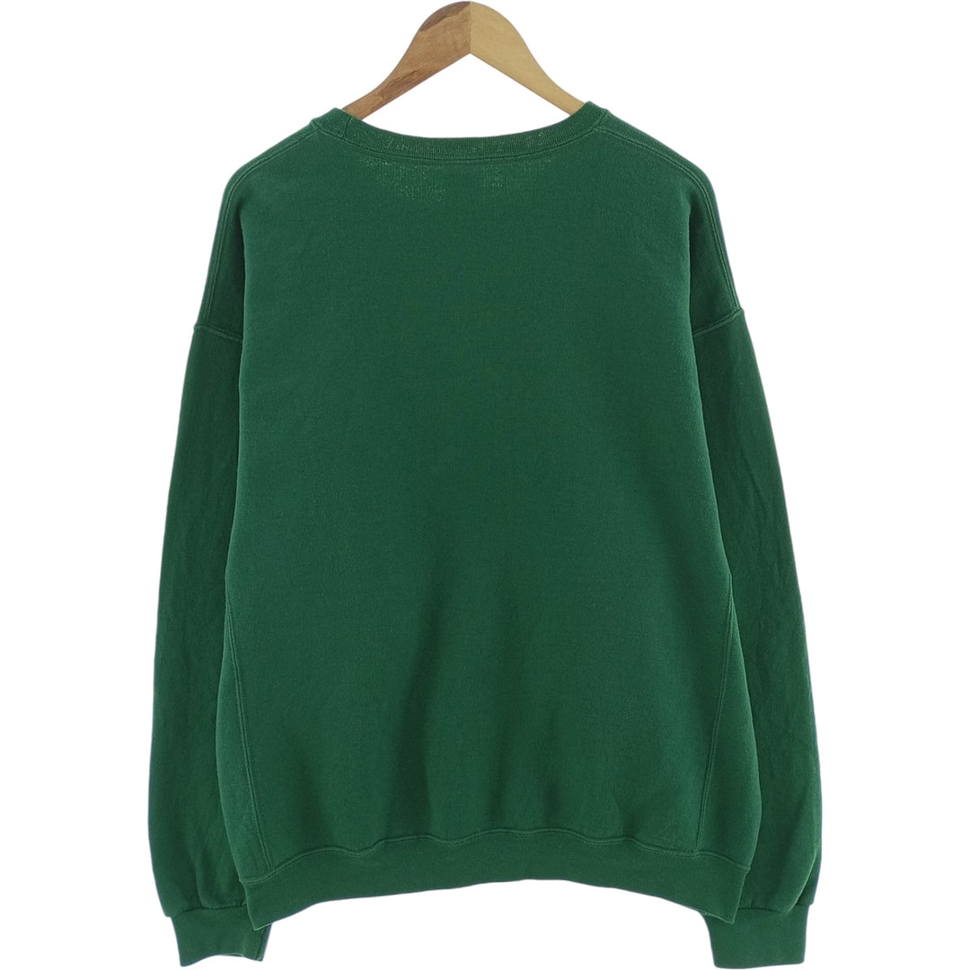 00'S ~ Russell plain blank sweatshirt, sweatshirt, men's XL size cotton green type Vintage Second Hand