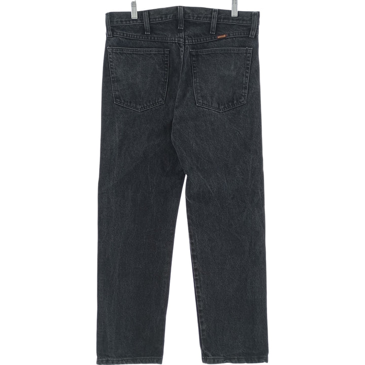 Rustler Black Denim Straight Denim Pants for Men, W33 equivalent cotton black type Vintage Second Hand