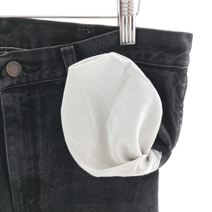 Rustler Black Denim Straight Denim Pants for Men, W33 equivalent cotton black type Vintage Second Hand