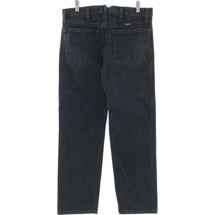 Rustler Black Denim Straight Denim Pants for Men, W33 equivalent cotton black type Vintage Second Hand