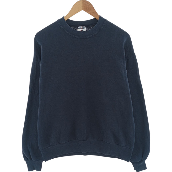 90'S Jerzees Plain Blank Sweatshirt Trainer Made in USA Men's Size L Vintage cotton navy blue type Vintage Second Hand