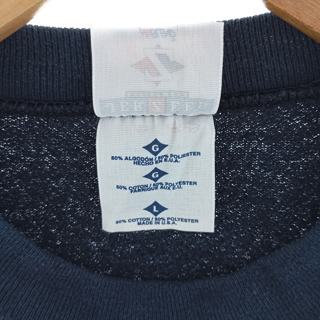 90'S Jerzees Plain Blank Sweatshirt Trainer Made in USA Men's Size L Vintage cotton navy blue type Vintage Second Hand