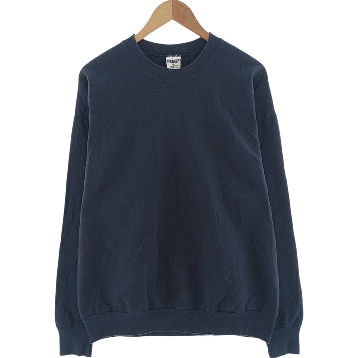 Vintage 90'S Jerzees plain blank sweatshirt, men's size XL cotton navy blue type Vintage Second Hand