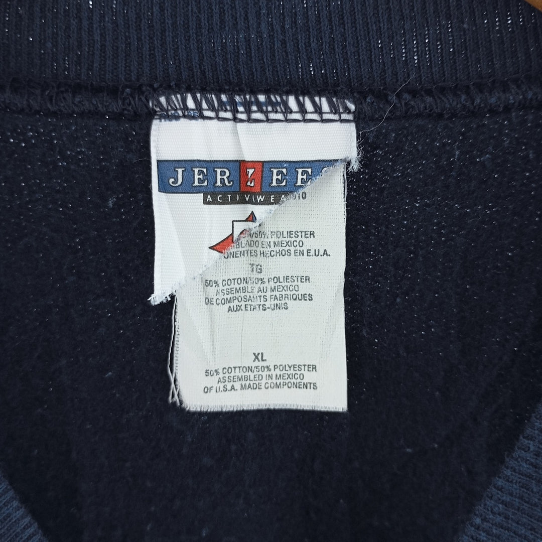 Vintage 90'S Jerzees plain blank sweatshirt, men's size XL cotton navy blue type Vintage Second Hand