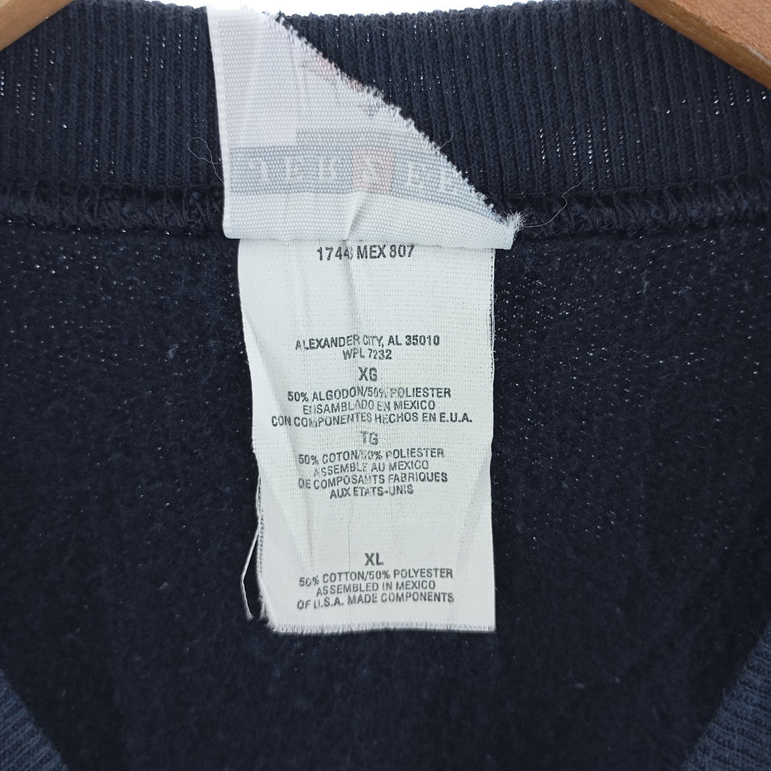 Vintage 90'S Jerzees plain blank sweatshirt, men's size XL cotton navy blue type Vintage Second Hand