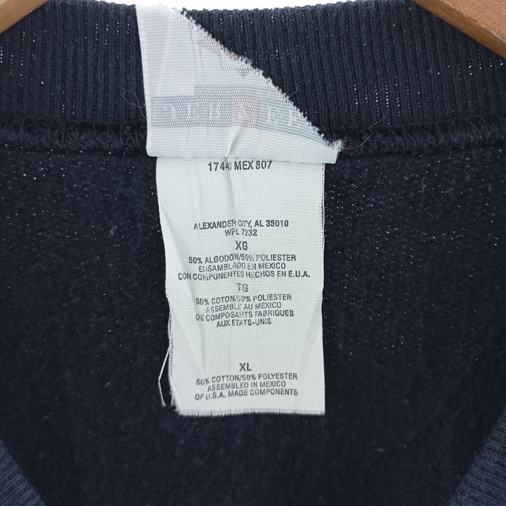 Vintage 90'S Jerzees plain blank sweatshirt, men's size XL cotton navy blue type Vintage Second Hand