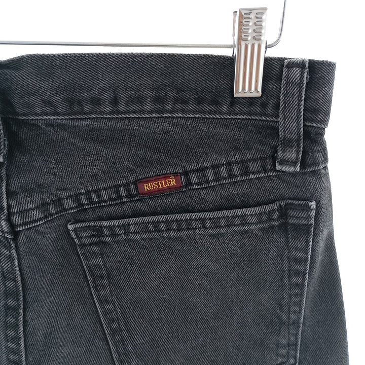 Rustler Black Denim Straight Denim Pants for Men, W29 cotton black type Vintage Second Hand