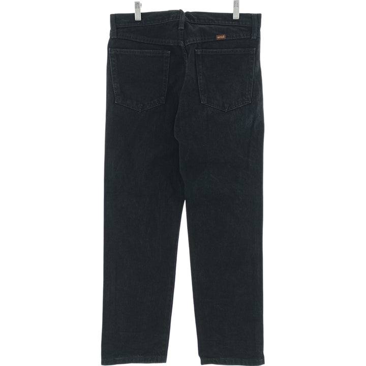 Rustler Black Denim Straight Denim Pants for Men, W33 equivalent cotton black type Vintage Second Hand