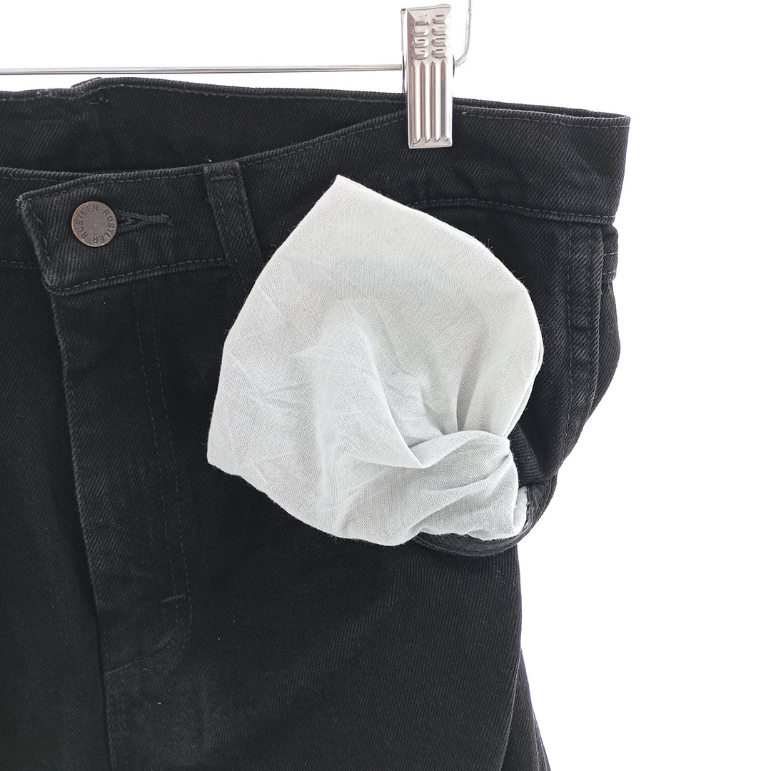 Rustler Black Denim Straight Denim Pants for Men, W33 equivalent cotton black type Vintage Second Hand