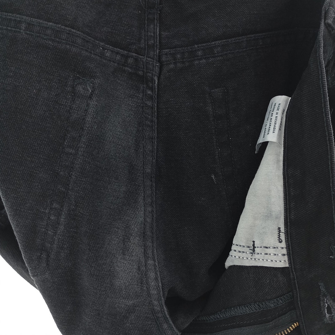 Rustler Black Denim Straight Denim Pants for Men, W33 equivalent cotton black type Vintage Second Hand