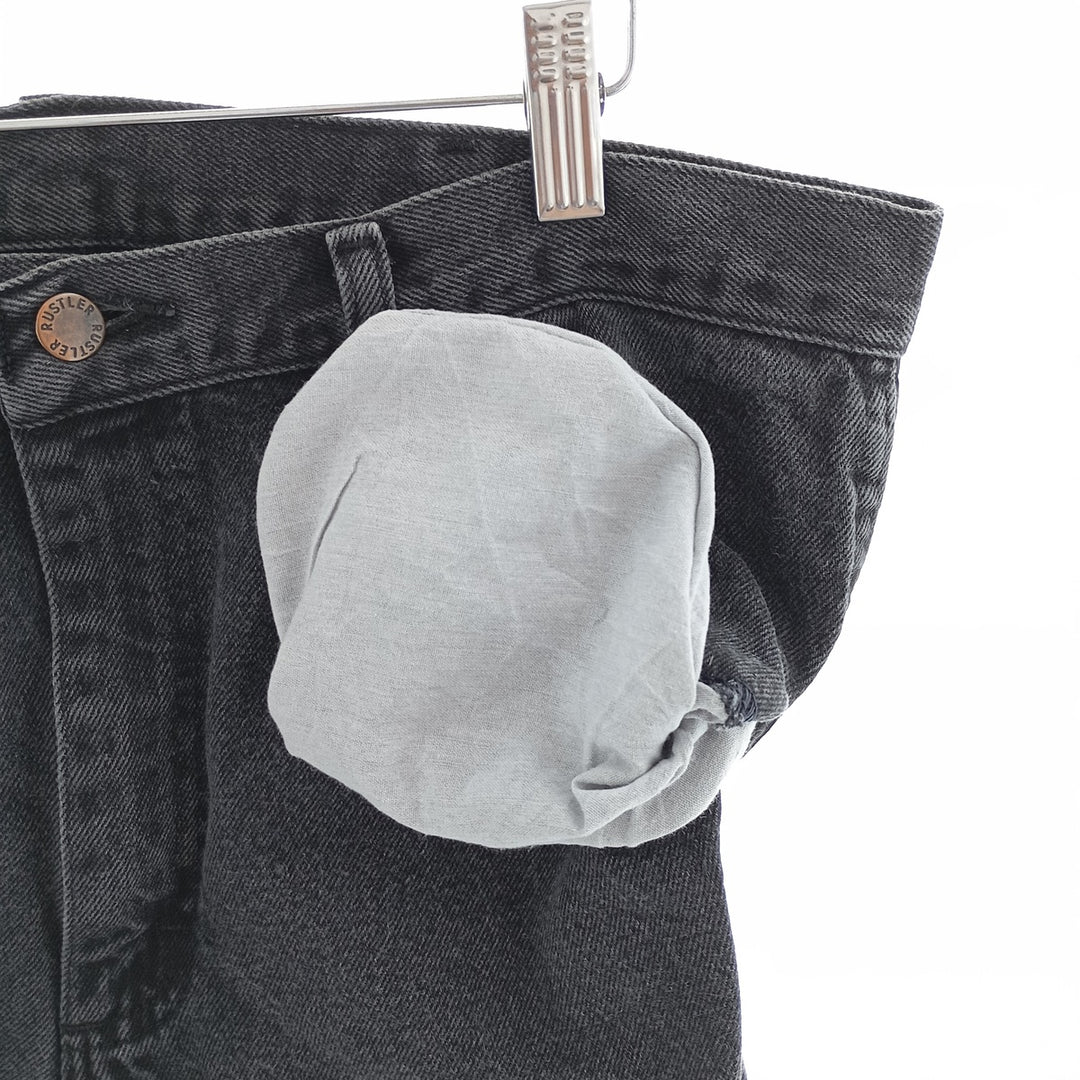 Rustler Black Denim Straight Denim Pants for Men, W36 cotton black type Vintage Second Hand