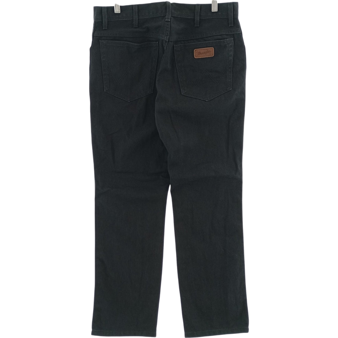 Wrangler Regular Fit Black Denim Tapered Denim Pants, Men's Size 34 cotton black type Vintage Second Hand