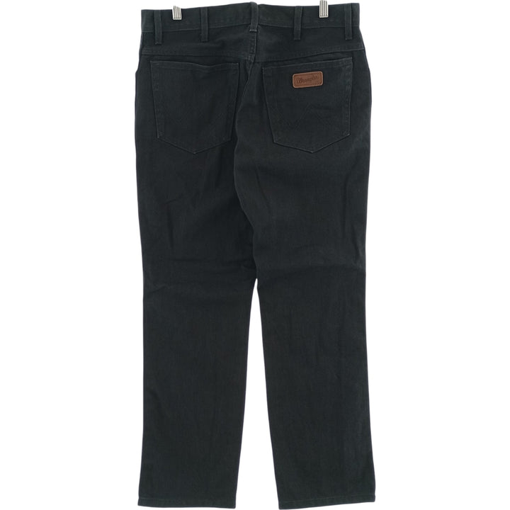 Wrangler Regular Fit Black Denim Tapered Denim Pants, Men's Size 34 cotton black type Vintage Second Hand