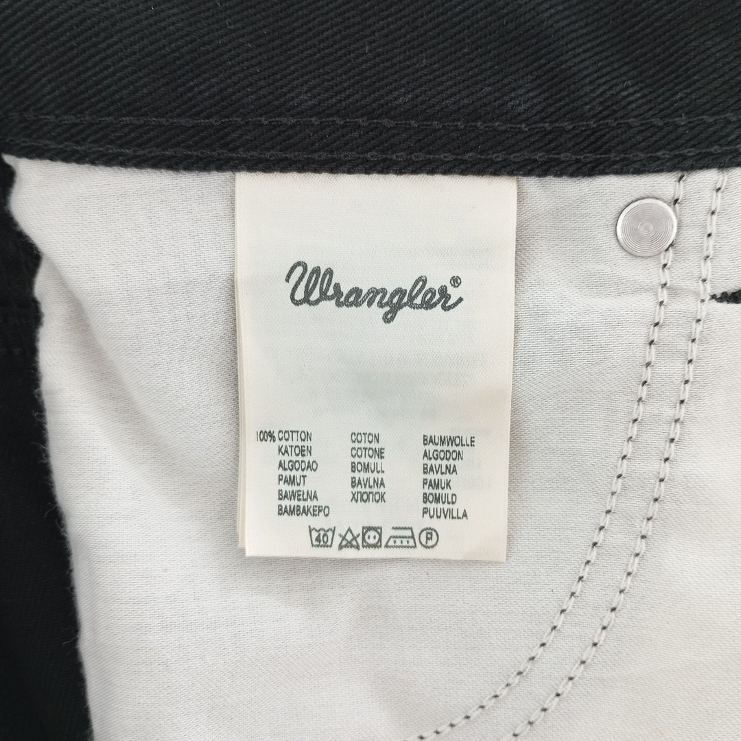 Wrangler Regular Fit Black Denim Tapered Denim Pants, Men's Size 34 cotton black type Vintage Second Hand